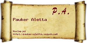 Pauker Aletta névjegykártya