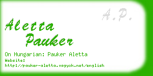 aletta pauker business card